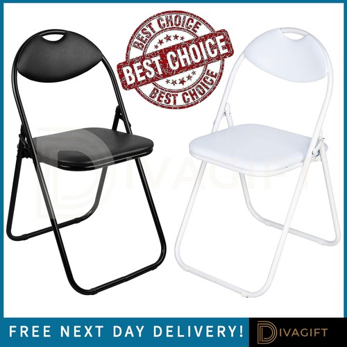 Black white folding chair - white,