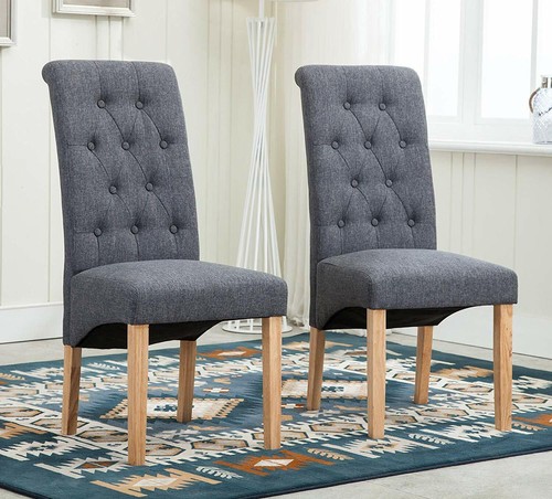 Dining chairs with buttons - chairs,