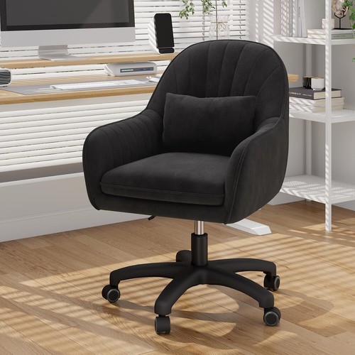 Velvet swivel office chair - office,