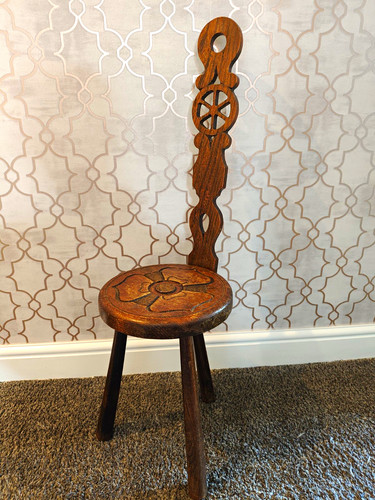 Antique carved oak spinning - antique,