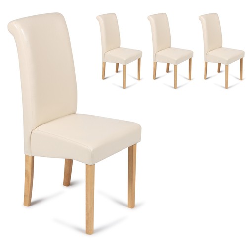 Cream dining chairs - 4,