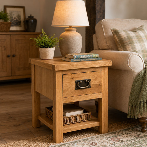 Lamp table drawer - lamp, shelf
